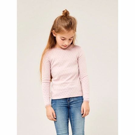 Se NAME IT Hulmønster Bluse Flitte Burnised Lilac hos Smartkidz.dk